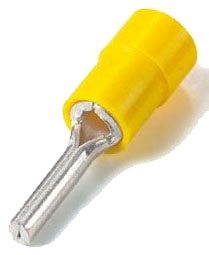 THOMAS & BETTS MCC25M4 Pin Terminal, 12-10 Size, Yellow, Vinyl | BK9LCB
