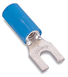 THOMAS & BETTS MCC500M16 Locking Fork Terminal, Vinyl, 16-14 Awg Wire, #6 Stud | BK9LAL