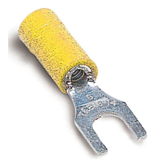 THOMAS & BETTS MCC50M16 Fork, 12-10 Size, Yellow, Vinyl | BK9LAJ