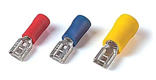 THOMAS & BETTS PLG7-TB 250 Female Disconnect, Vinyl, 22-16 AWG Wire | BK9LXT