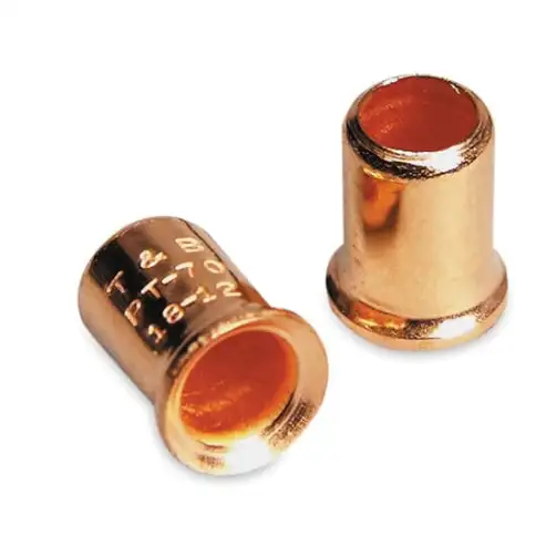 Non-Insulated Crimp-On Wire Joint, Length 0.37 Inch