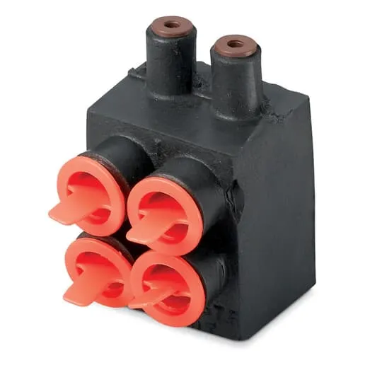 Homac Mechanical Connector, 1 AWG Conductor Size, Insulated Type, Black, Epdm Rubber