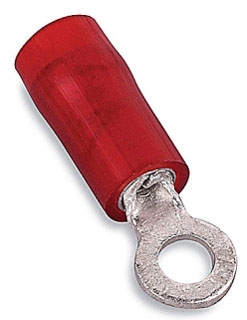 THOMAS & BETTS RB714 Nylon Insulated Ring Terminals, 22-16 Wire, #4 Stud, Ring Terminal, 22-16 Size | BK9MUE