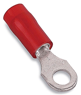 THOMAS & BETTS RB734 Nylon Insulated Ring Terminals, 22-16 Wire, #6 Stud, Ring Terminal, 22-16 Size | BK9MUU