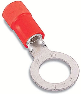 THOMAS & BETTS RD10731 Ring Terminal, Nylon, Insulated, 22-18 AWG Wire, #6 Bolt | BK9NLK