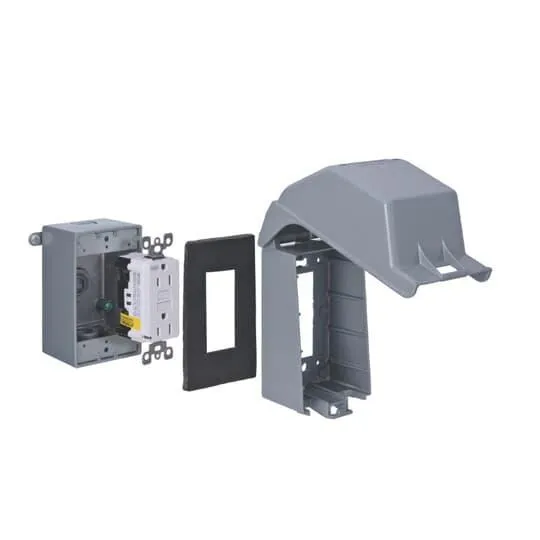 Red Dot Receptacle Kit, Extra Duty Type, Gray, Aluminum Alloy, 19 Cu-In Capacity