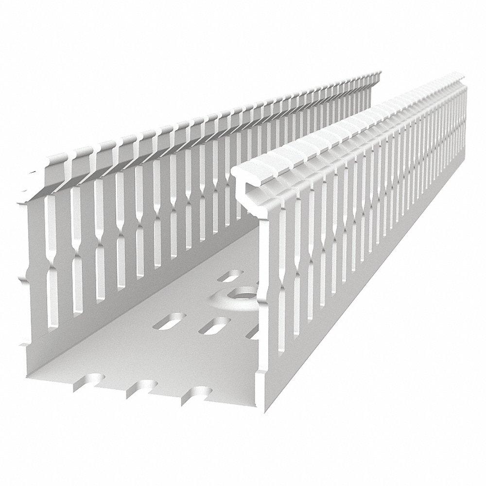 THOMAS & BETTS TYD1X2WPW6 Wiring Duct, 1.3 Inch Slot Height, 0.3 Inch Slot Width, PVC, 72 Inch Length, White | CJ3VHY 53UH93