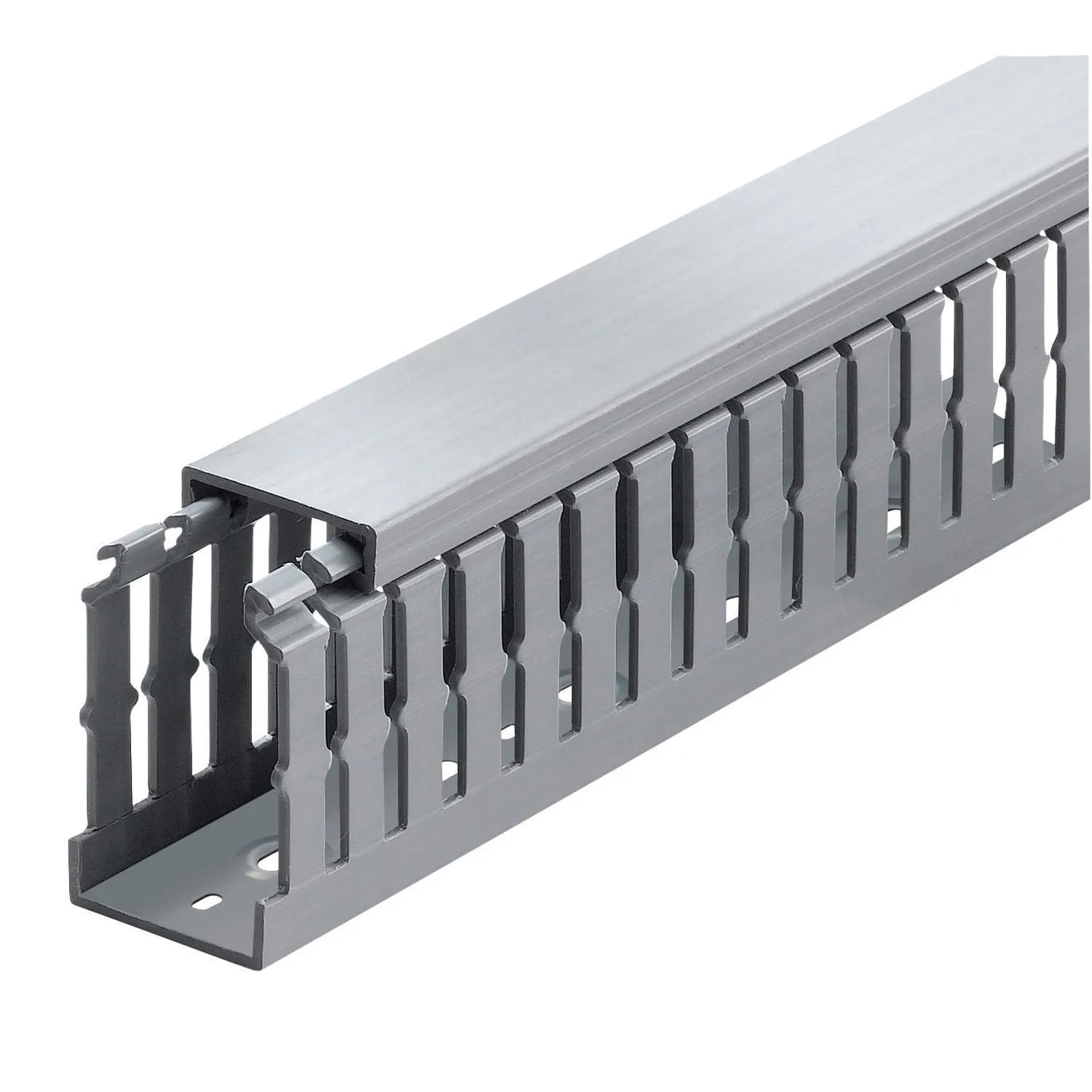 Ty-Duct Wiring Duct, 2-Point Contact Type, Gray, PVC, Flush Mounting Type