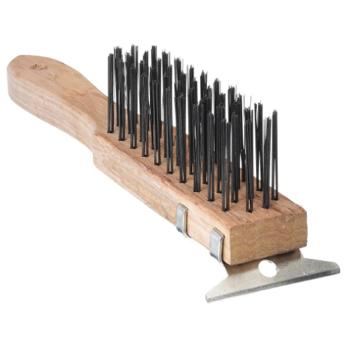 Scratch Brush W Scrapper Rows 4 x 11 Carbon Steel