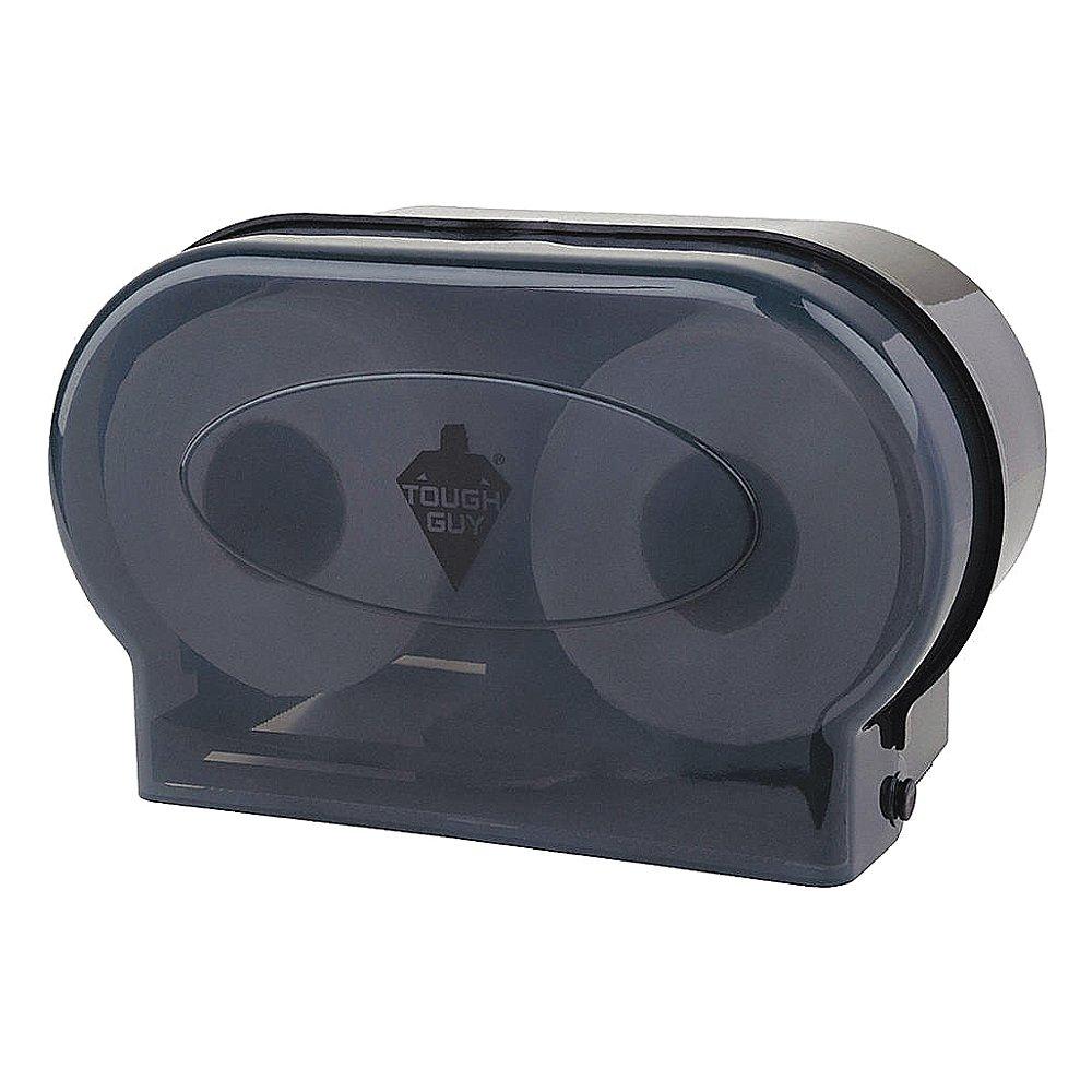 TOUGH GUY 22LC64 Toilet Paper Dispenser, Horizontal Double Roll, Plastic, Smoke | CJ3QMR