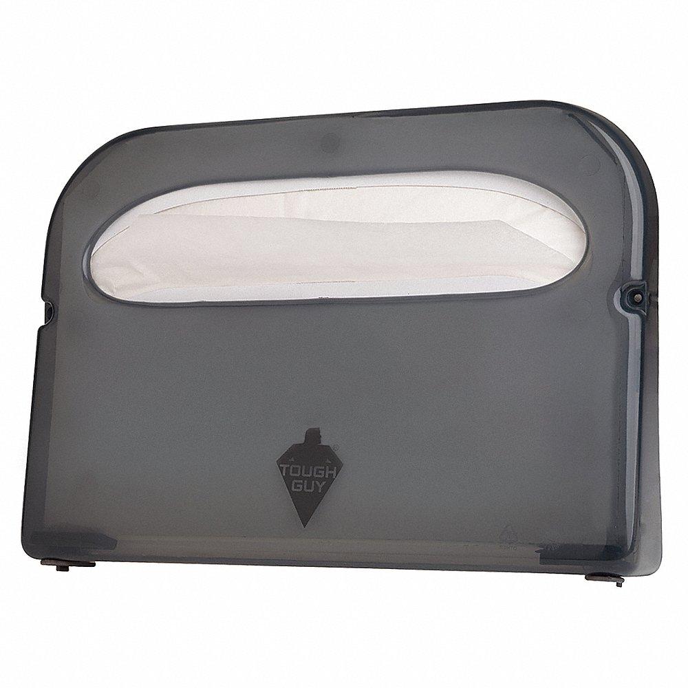 TOUGH GUY 22LC68 Toilet Seat Cover Dispenser, 1/2 Fold, 500 Seat Covers, Smoke, Plastic | CJ3QPT