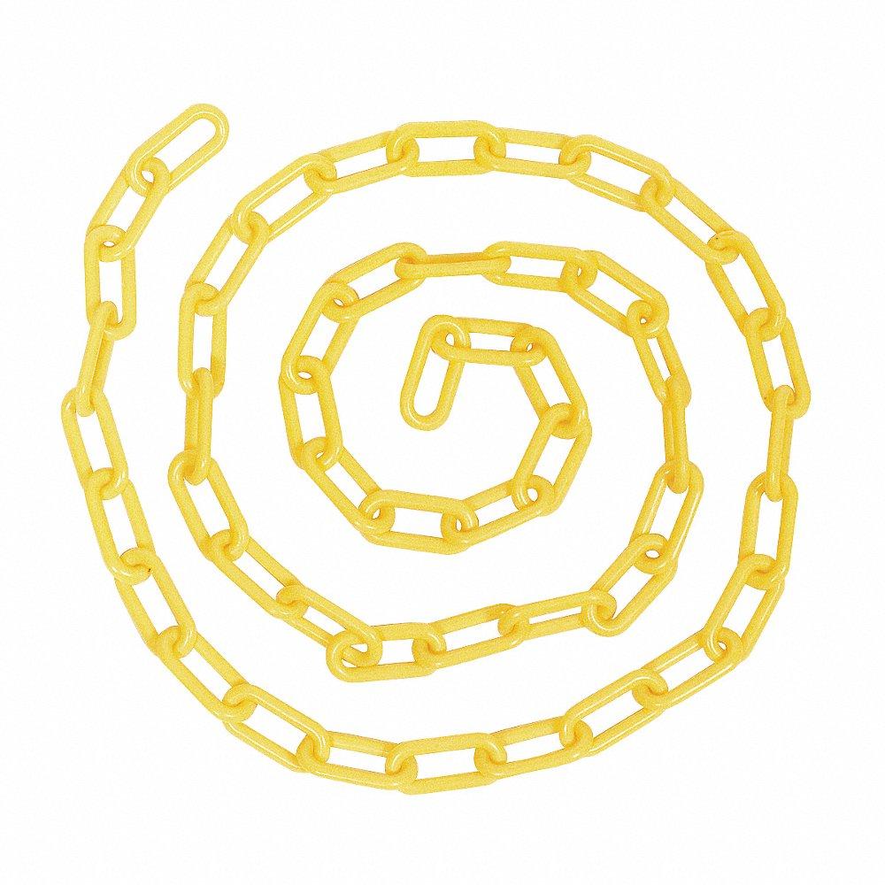 Plastic Chain, Visual Warning, 240 Inch Length, Yellow, Polypropylene