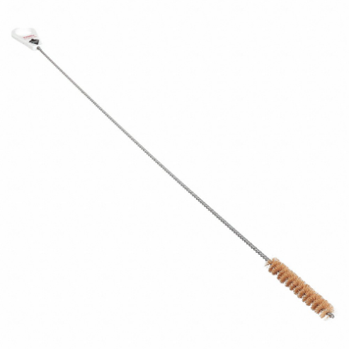 Pipe Brush, Straight Handle, Nylon Bristle, Tan, 0.5 in Brush Dia., 5 in Brush Lg