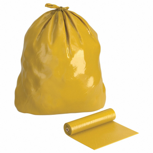 Trash Bags, 30 gal Capacity, 29 1/4 Inch Width, 53 Inch Height, 4 mil Thick, Yellow