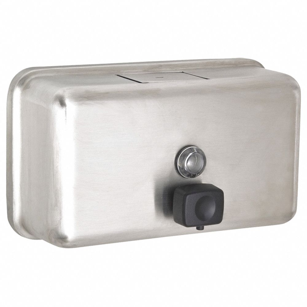 TOUGH GUY 54ZU85 Hygiene, 1.2L, Manual, Liquid, Wall, Silver | CE9DGZ