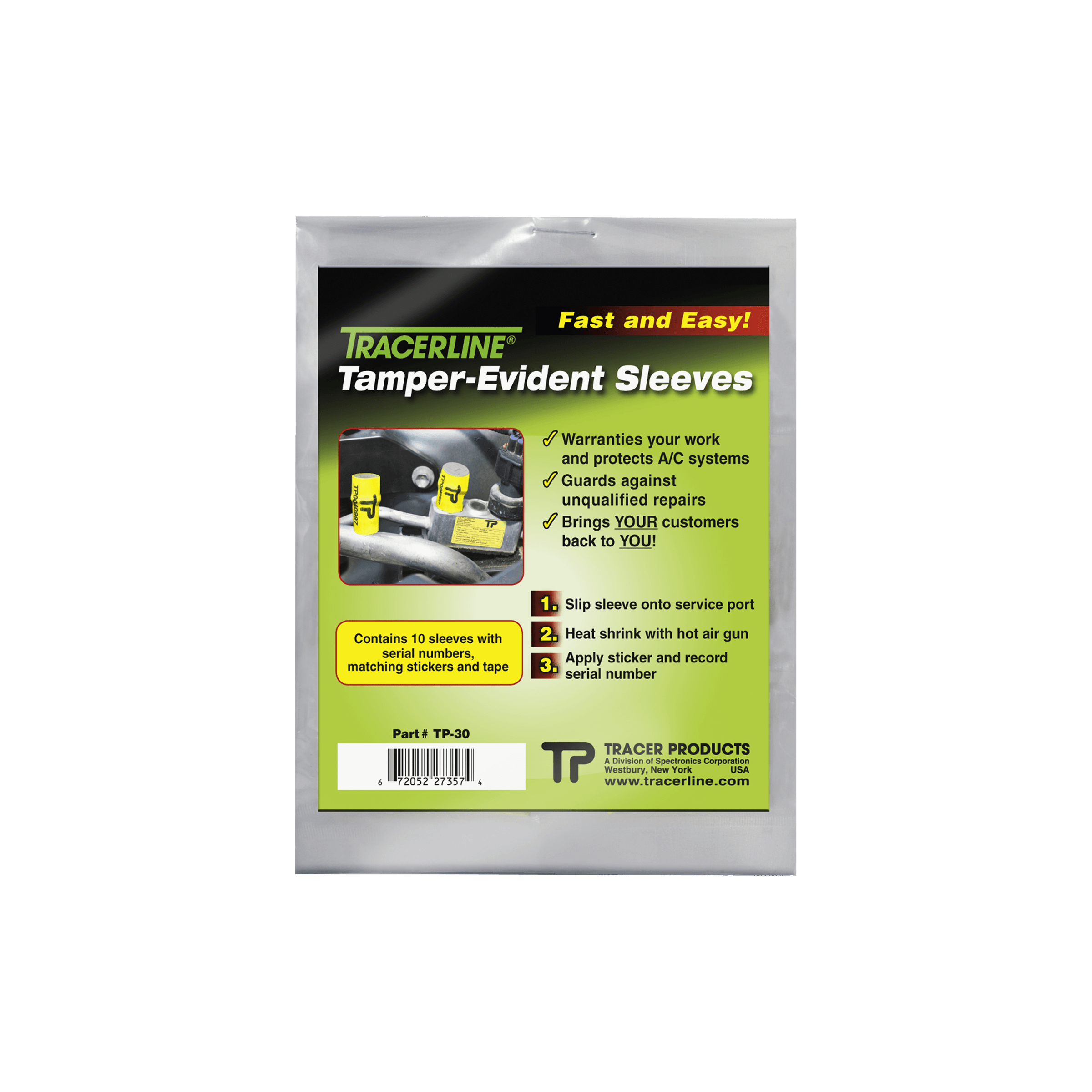 TRACERLINE TP30 Tamper Evident Sleeves, Pack Of 10 | CL3WUL