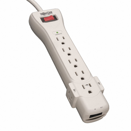 TRIPP LITE SUPER6TEL Datacom Surge Protector, 7 Outlets, Nema 5-15R, Nema 5-15P, 6 Ft Cord Lg | CU6YAB 5JK41