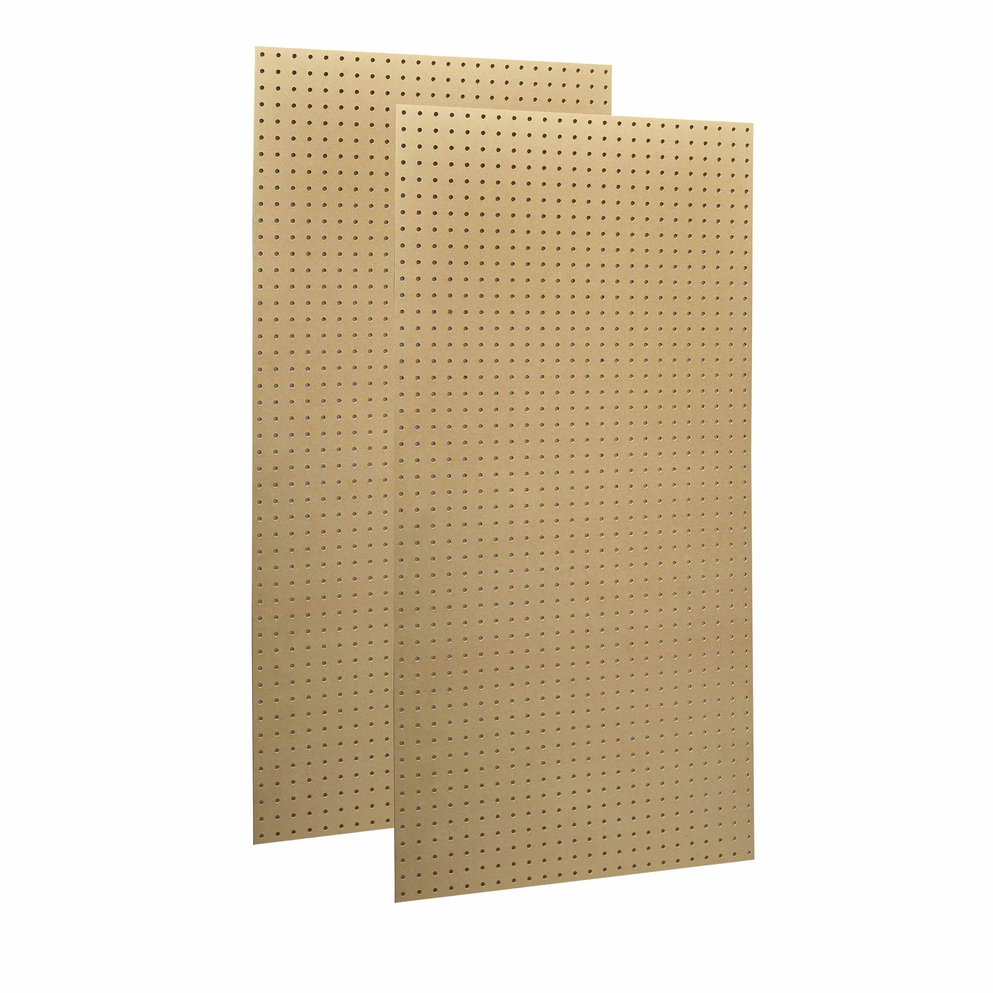 Natural Heavy-Duty High Density Fiberboard Round Hole Pegboards 24 Inch W x 48 Inch H