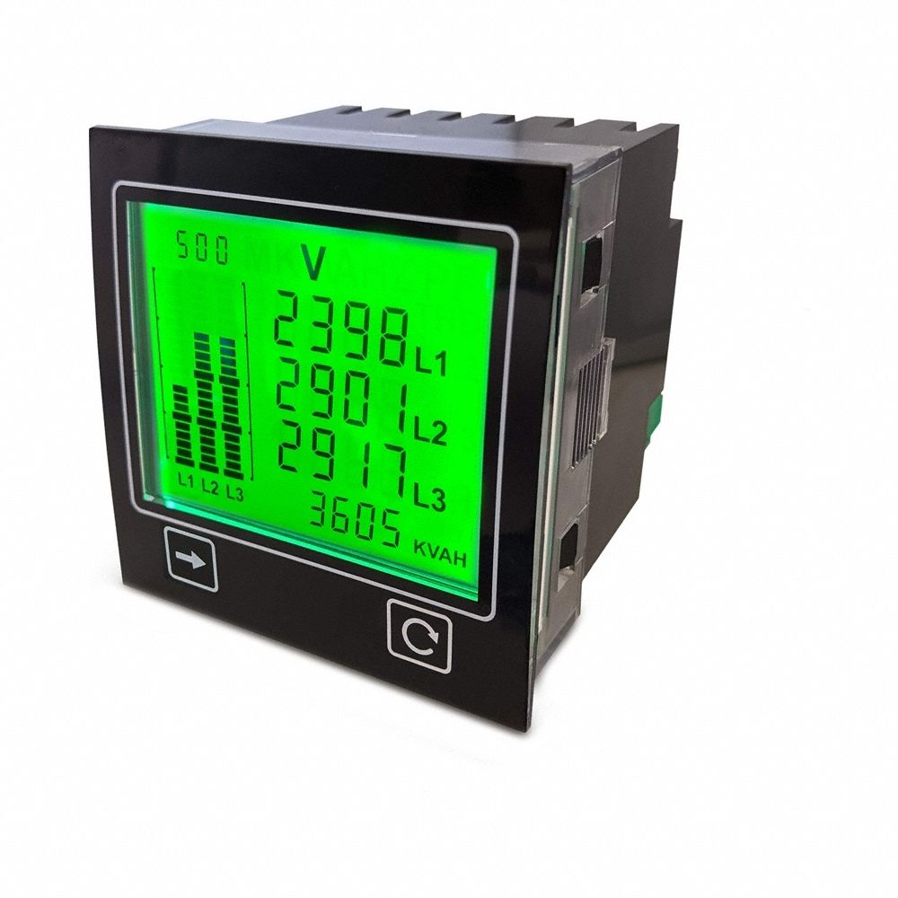 Power Meter, Multi-Function, 9 Display Span - Min, 9,999 Display Span - Max