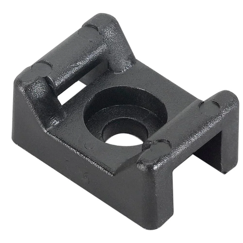 Cable Tie Mounting Base, Saddle Support Type, Black, Nylon/Polyamide 6.6