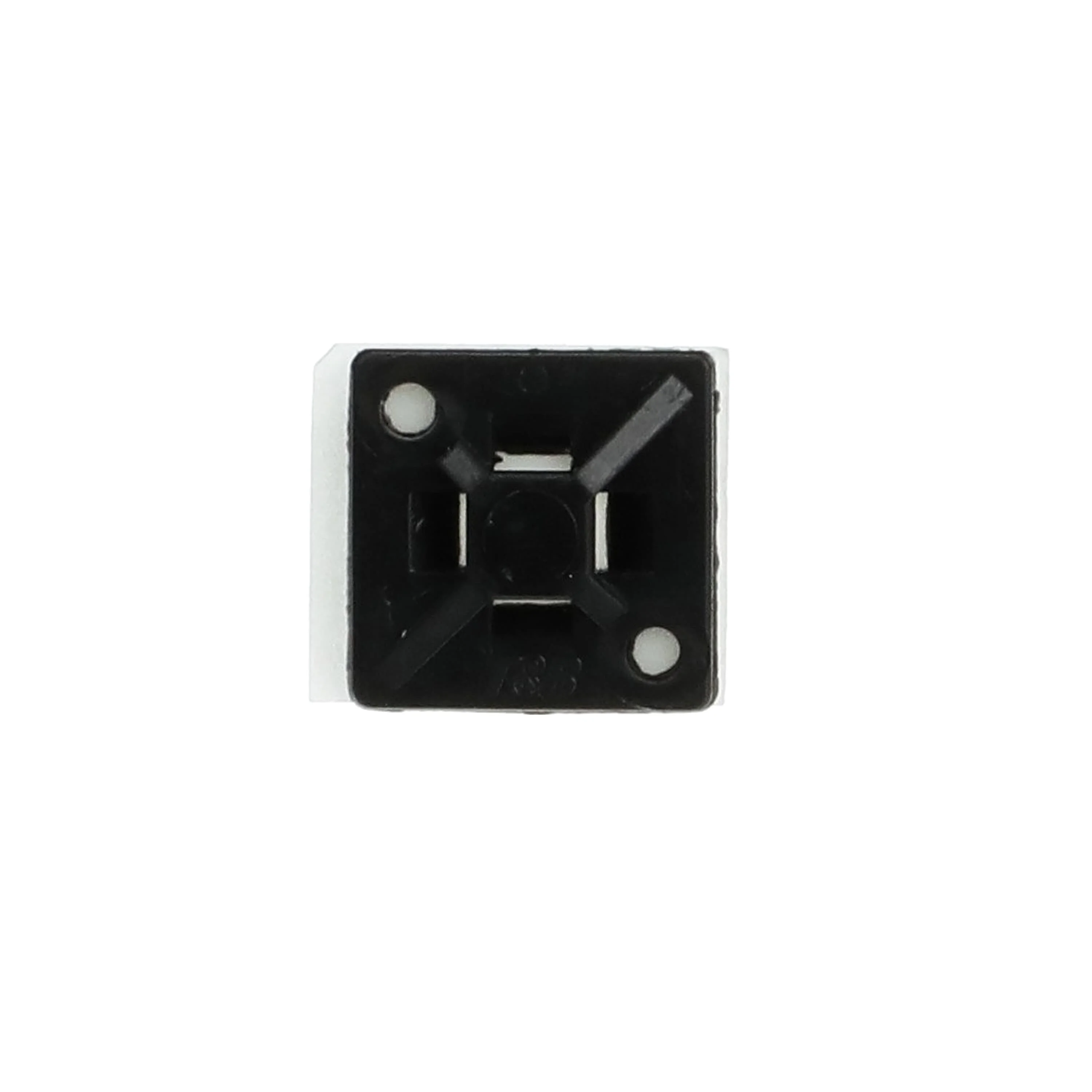 Deltec Cable Tie Mounting Base, Black, Nylon/Polyamide 6.6, Self-Adhesive Mounting Type