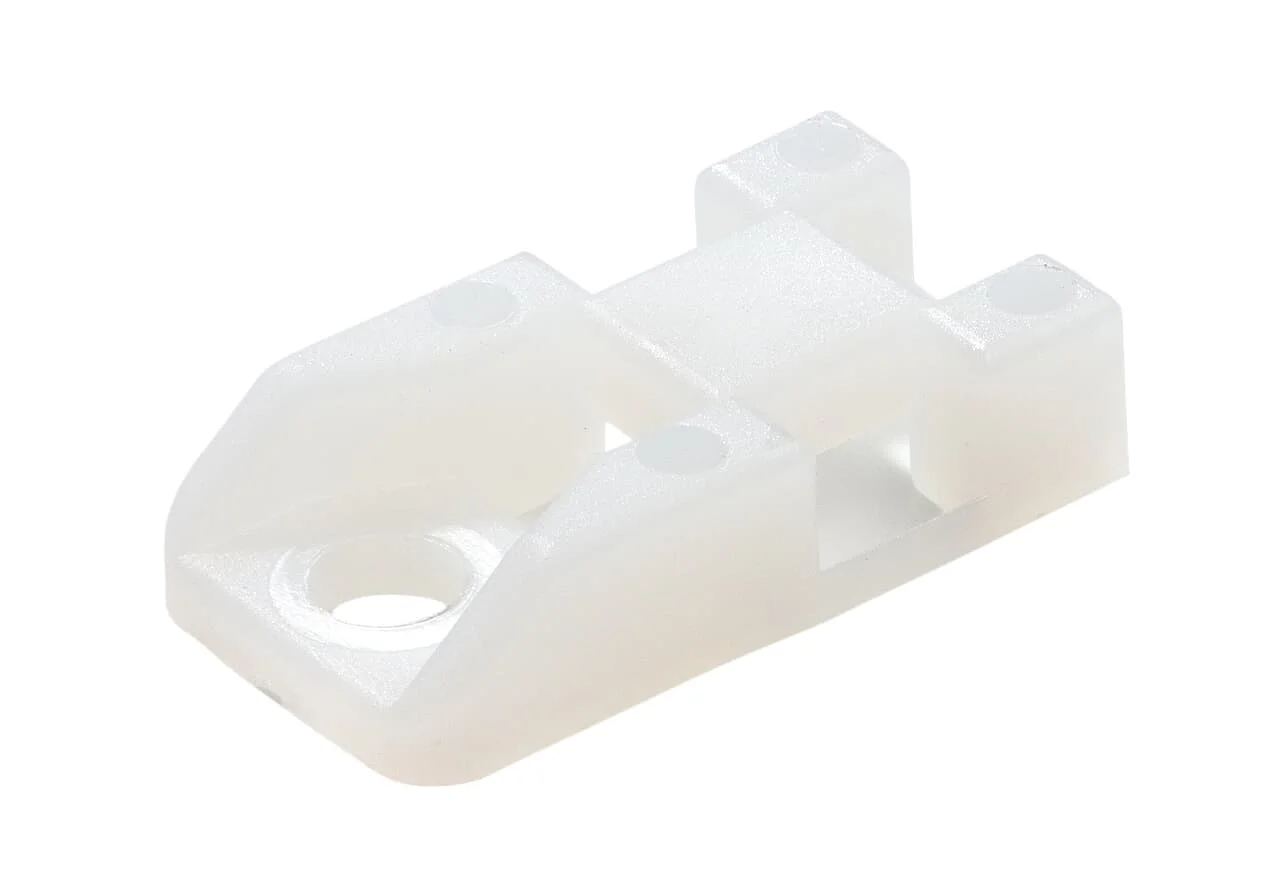 Cable Tie Mounting Base, 2-Directional Type, Natural, Nylon/Polyamide 6.6