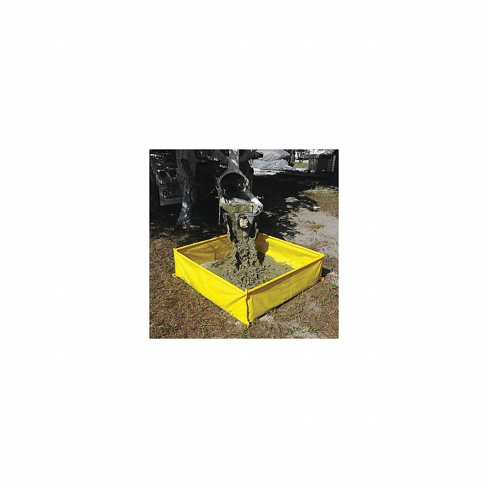 ULTRATECH 3512 Concrete Washout Berm, 48 x 48 x 14 Inch Size, 139 Gal. Capacity, Yellow | CM7ZXQ