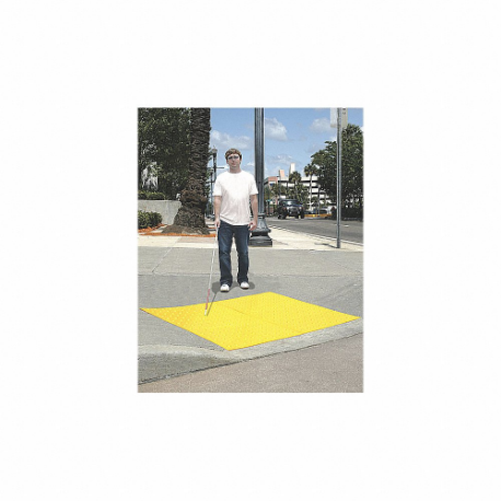 Retrofit Ada Warning Pad, Concrete, Surface Applied, Urethane, Black, 4 ft Length