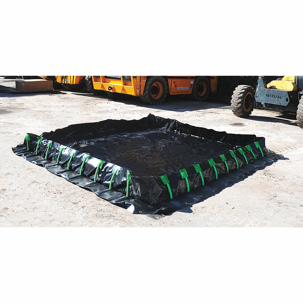ULTRATECH 8220 Containment Berm, Stake Wall, 10 x 20 x 1 ft. Size, Copolymer 2000, Black | CM8AJB