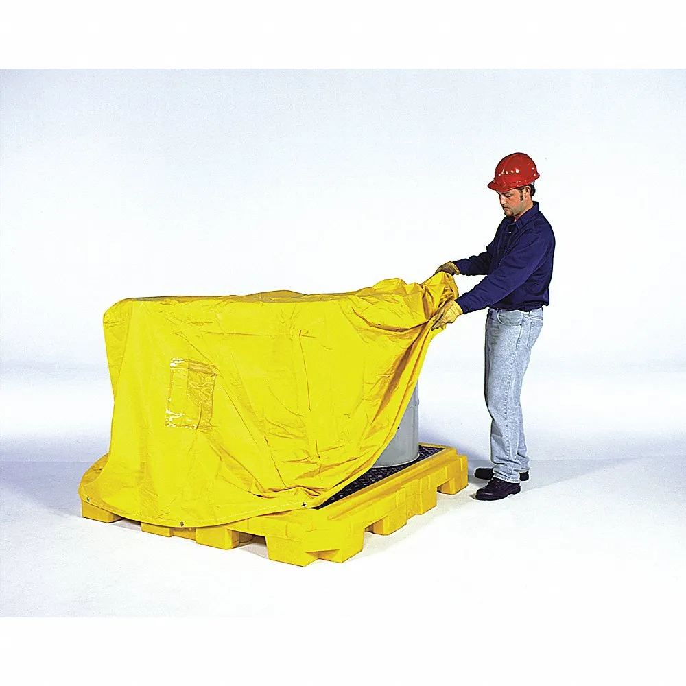 ULTRATECH 9634 Spill Pallet Pullover Cover, 4 Drums, Yellow | CM8AZB
