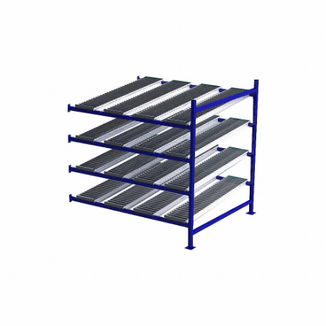 UNEX FLOW CELL FC99SR72604-A Gravity Flow Rack, Add-On, 72 Inch x 60 Inch, 72 Inch Overall Height, Tilted, 4 Shelves | CU7EHF 46KF68