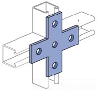 UNISTRUT P1028-EG Channel Flat Plate, X Type, 5 Hole, Electrogalvanized | CF6DPM