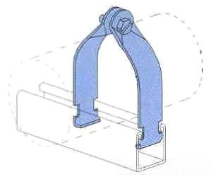 UNISTRUT P1217-EG Channel Pipe Clamp, 2 Inch Size, Electrogalvanized | CF6DTA