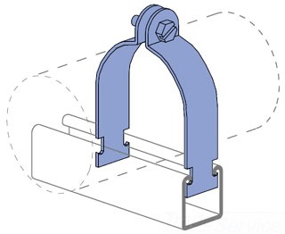 UNISTRUT P2069-EG OD Tube Clamp, 5-7/8 Inch Size, Electrogalvanized | CF6DKP
