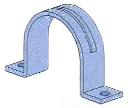 UNISTRUT P2558-60-EG 2 Hole Conduit Strap, 6 Inch Size, Electrogalvanized | CF6EEE