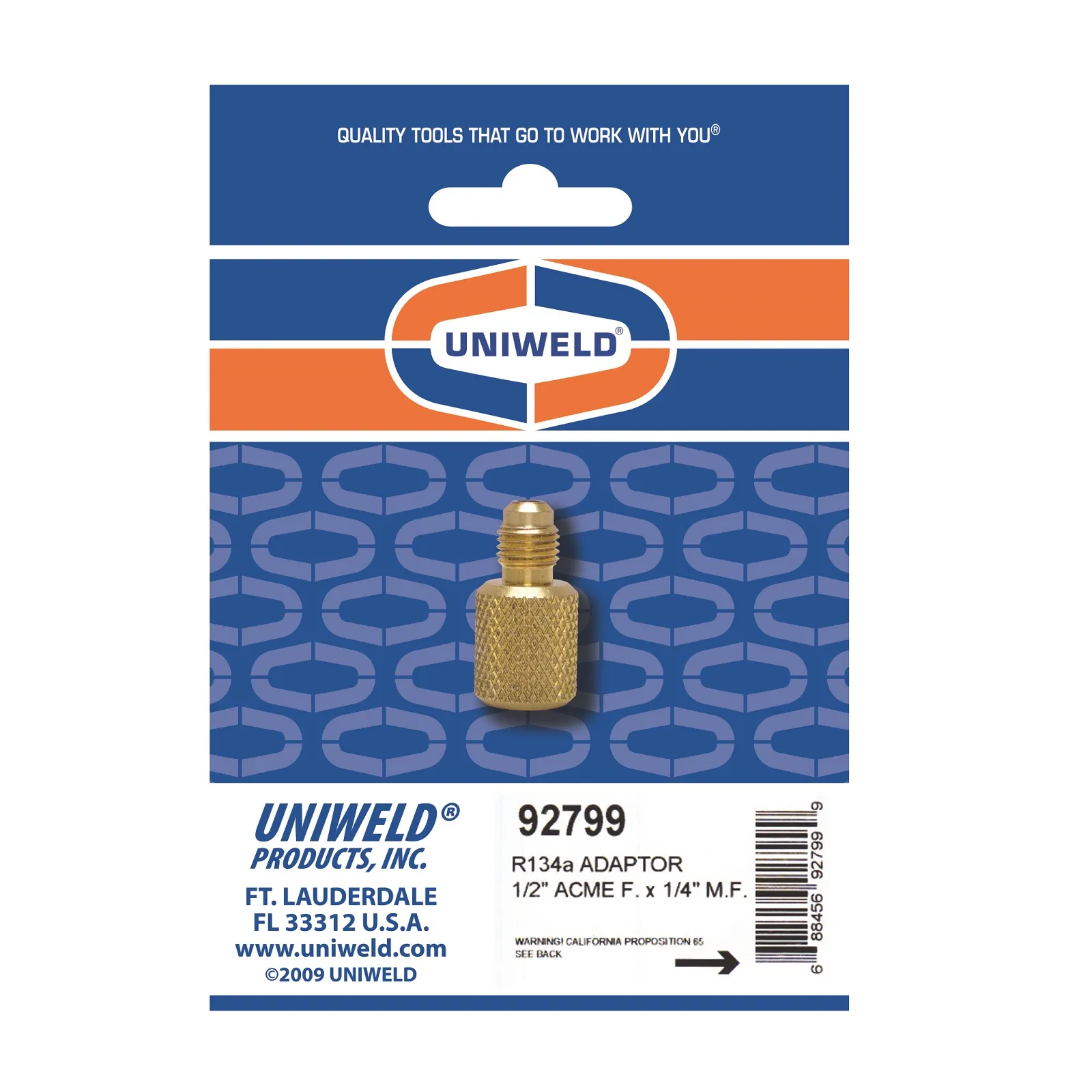 Vacuum Pump Adaptor, 1/4 Inch X 1/2 Inch Acme Male X 1/4 Inch Male