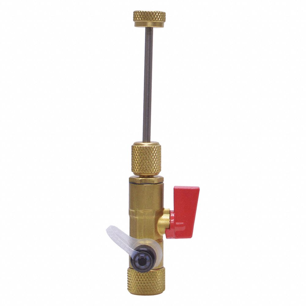 Valve Core Remover, 3 7/8 Inch Lg, Brass/Stainless Steel, 1/4 Inch Female UNF Right-Hand