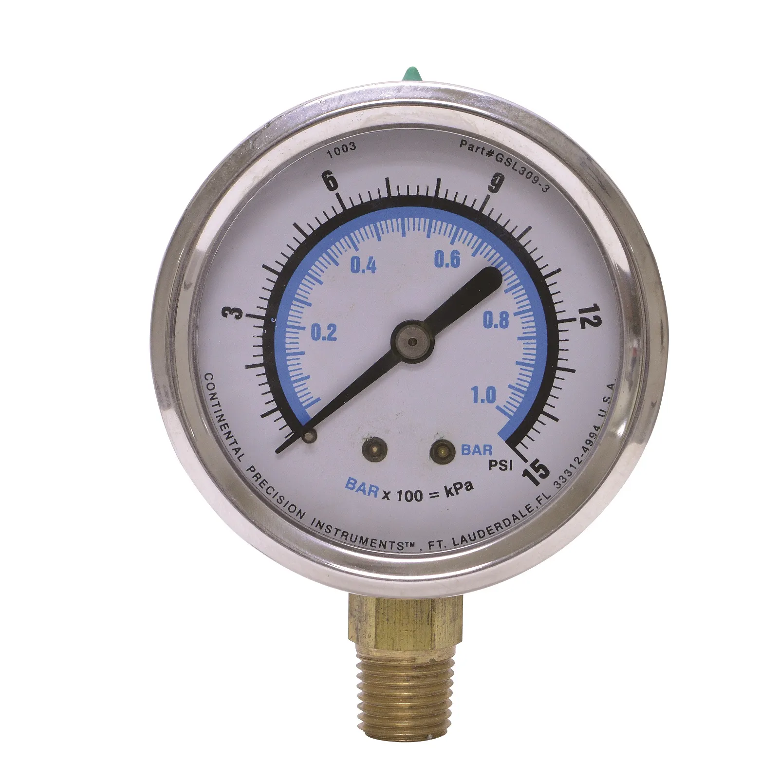 UNIWELD GSL321-3 Liquid Filled Gauge, 0-2000 Psi | CD4UBK