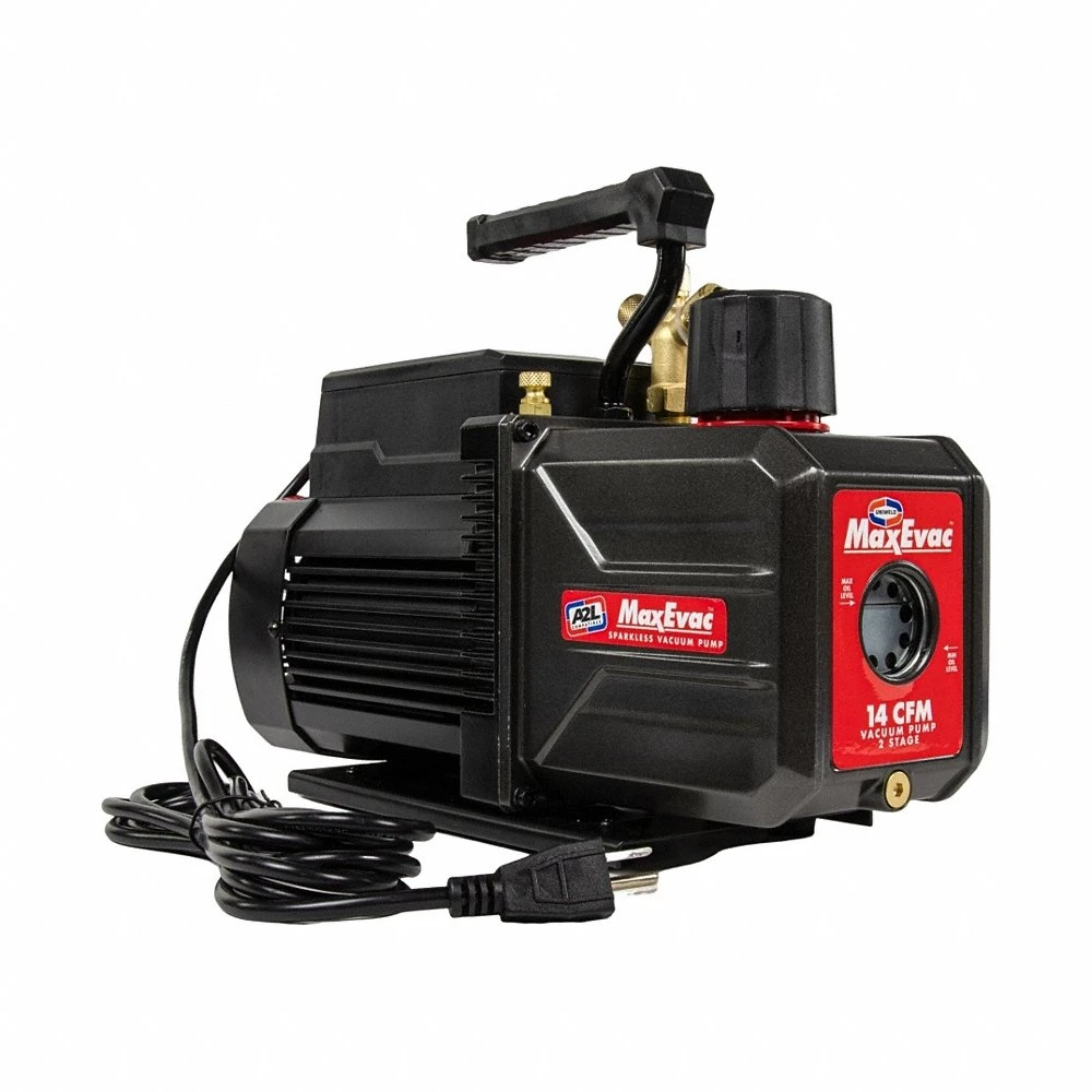 Vacuum Pump, A2L Compatible, 14.4 CFM, 1.5 HP 2-Stage, 115V/60 hz, 14.4 cfm, 120V AC