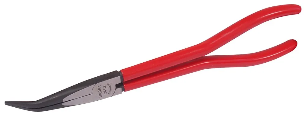 Pliers, 45 offset extra long nose, non cutting 9-5/8 Inch