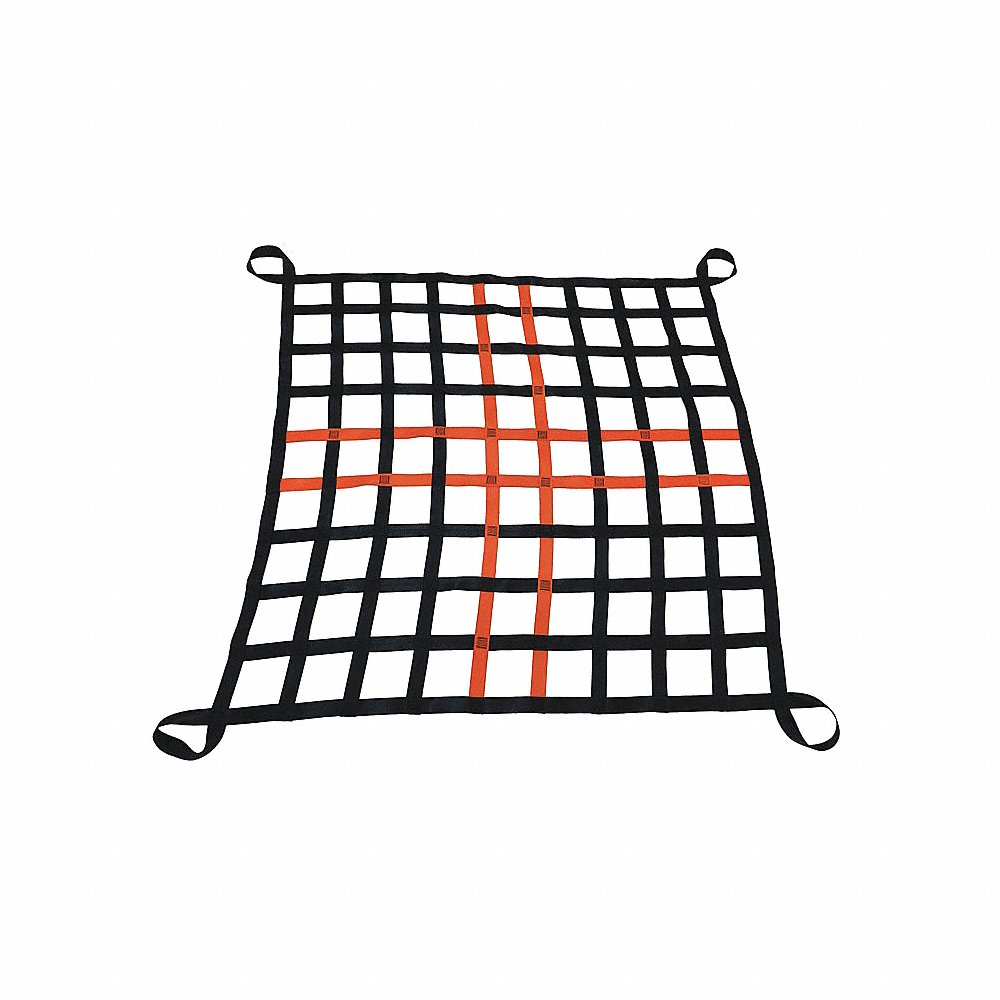 Cargo Lifting Net, 12 x 12 Inch Size, 4500 lb, 4 Attachment Points, Polyester