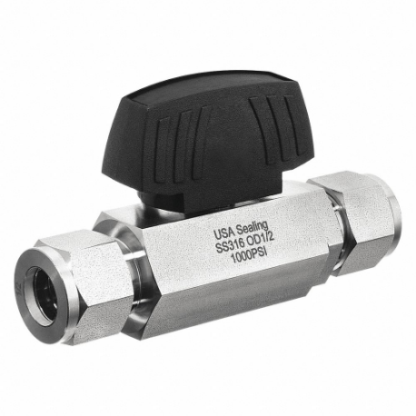 USA SEALING ZUSA-VLV-82 Ball Valve, 1/4 Inch Pipe, 3/8 Inch Tube, 1, 500 PSI CWP, -65-300 Deg F | CU7FQN 56DK33
