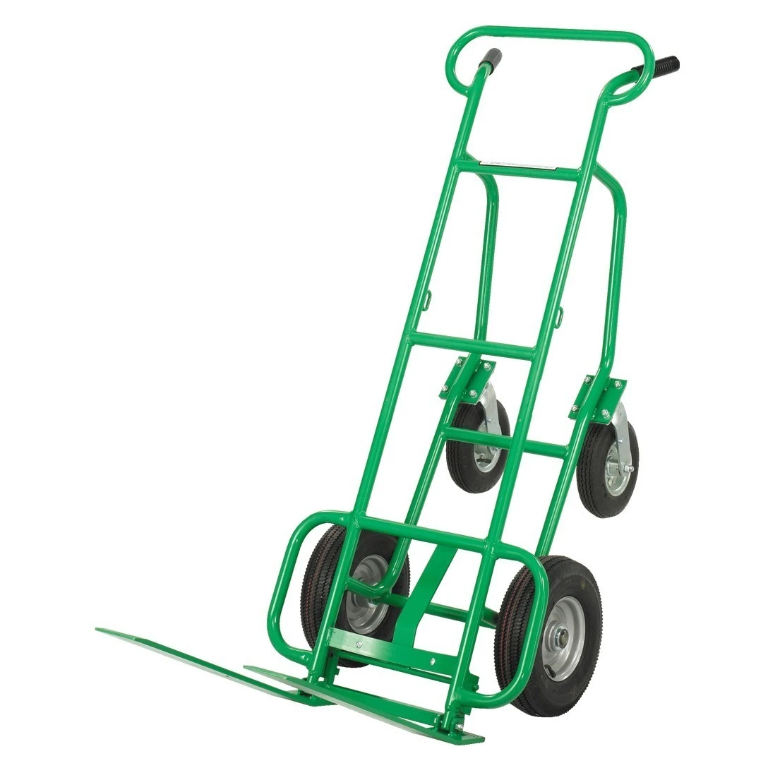 VALLEY CRAFT F80233C7 Big Green Hand Truck, 600 Lb Load Cap., 4 Wheels | AJ8FTC