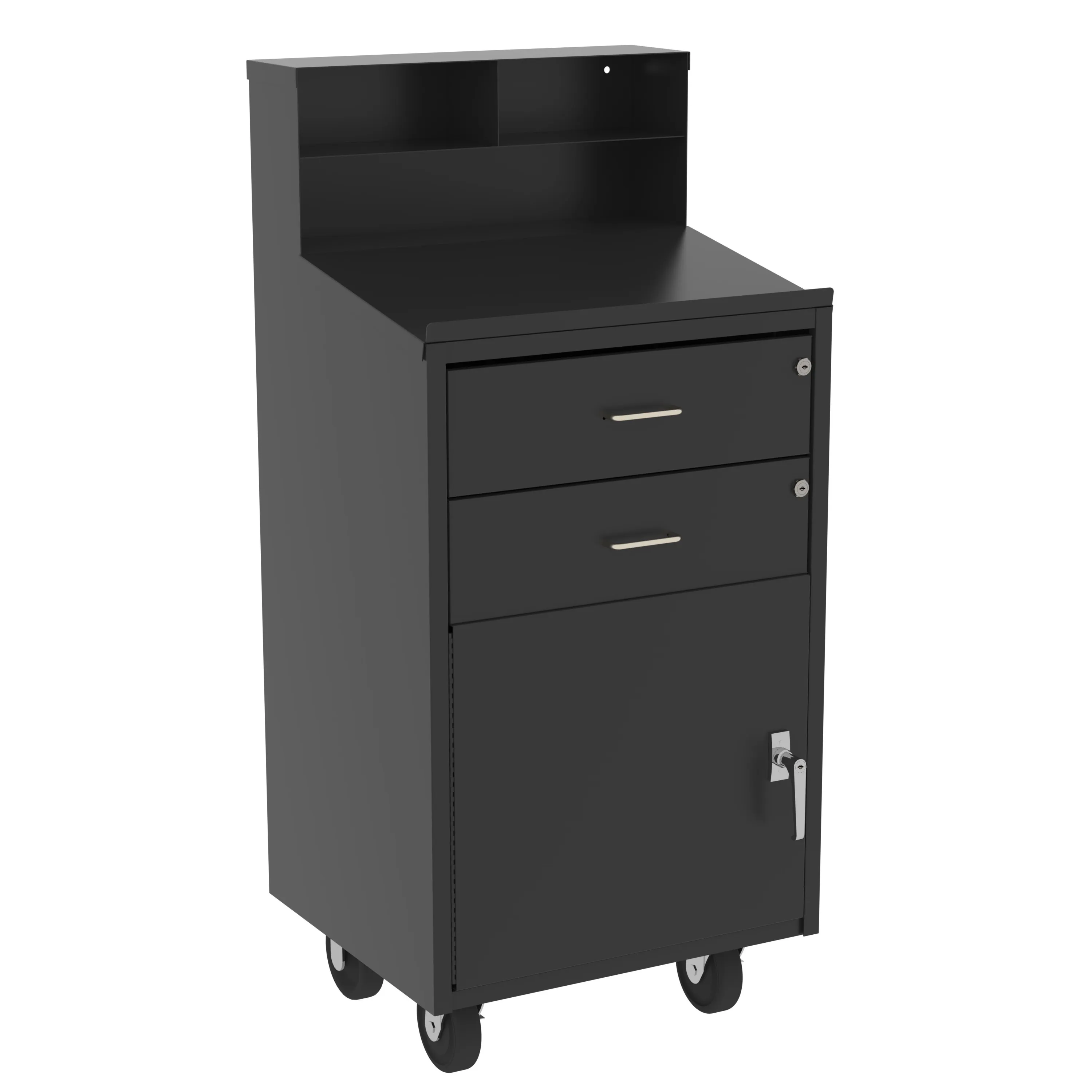 VALLEY CRAFT F85829A8 Mobile Shop Desk, 2 Drawers And 1 Compartment, 5 Inch Non-Marking Rubber | CJ6TYJ