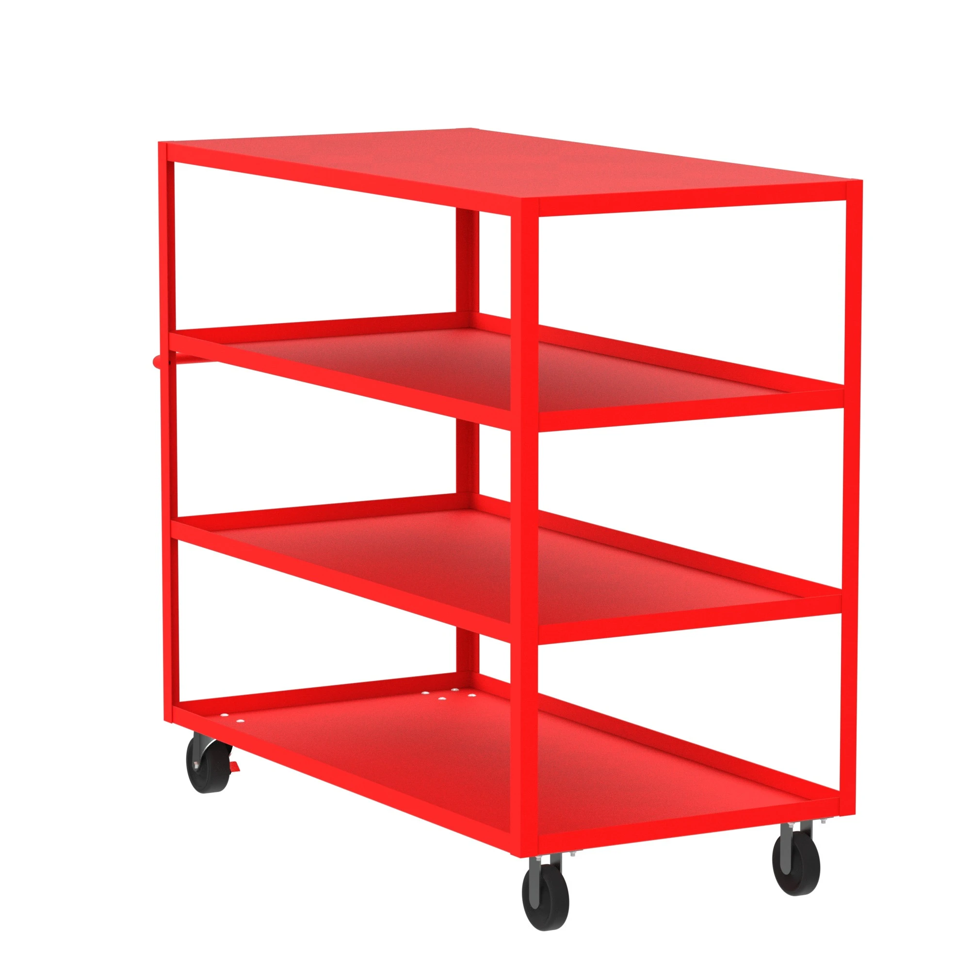 VALLEY CRAFT F89167RDPH 4 Shelf Utility Cart With Flush Top, 30 x 60 Inch Shelf, Red, 30 x 65 x 56 Inch Size | CJ6TTD