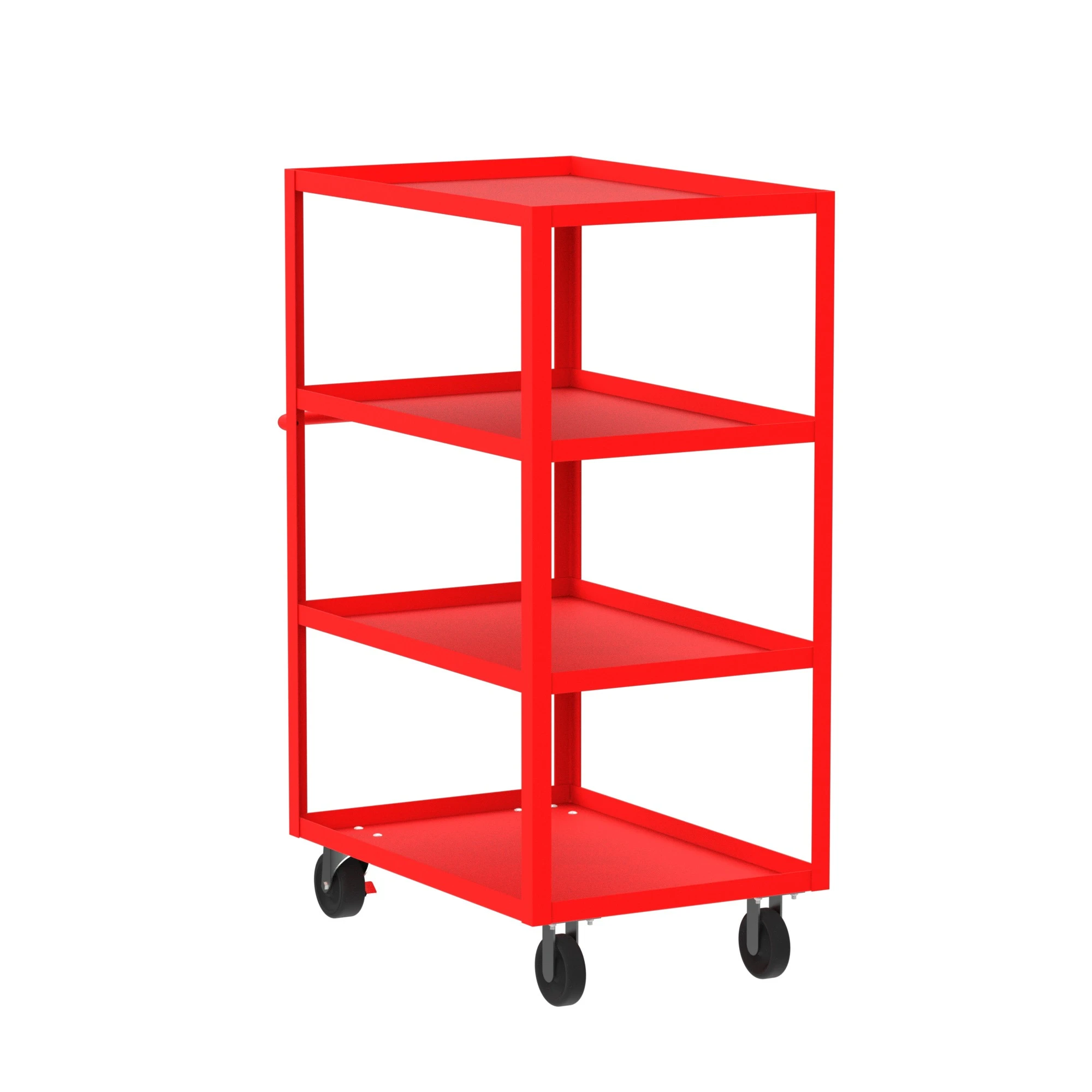 VALLEY CRAFT F89172RDPH 4 Shelf Utility Cart with Lip, 24 x 36 Inch Shelf, Red, 24 x 41 x 56 Inch Size | CJ6TQH