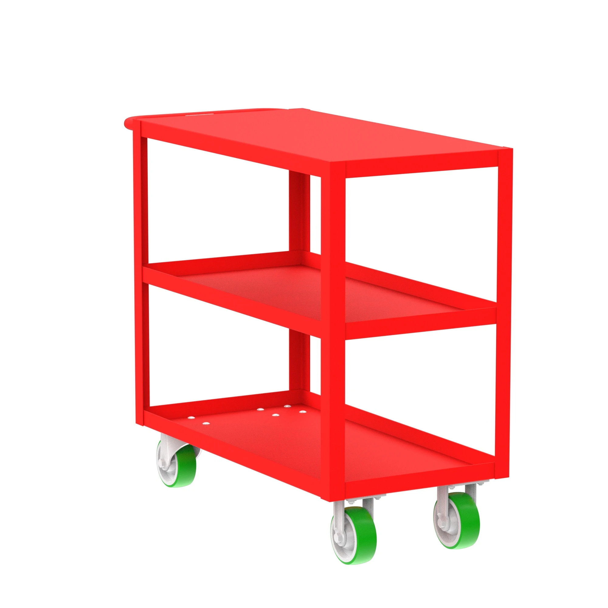 VALLEY CRAFT F89177RDPY 3 Shelf Utility Cart with Flush Top, 18 x 36 Inch Shelf, Red, 18 x 41 x 36 Inch Size | CJ6TMZ