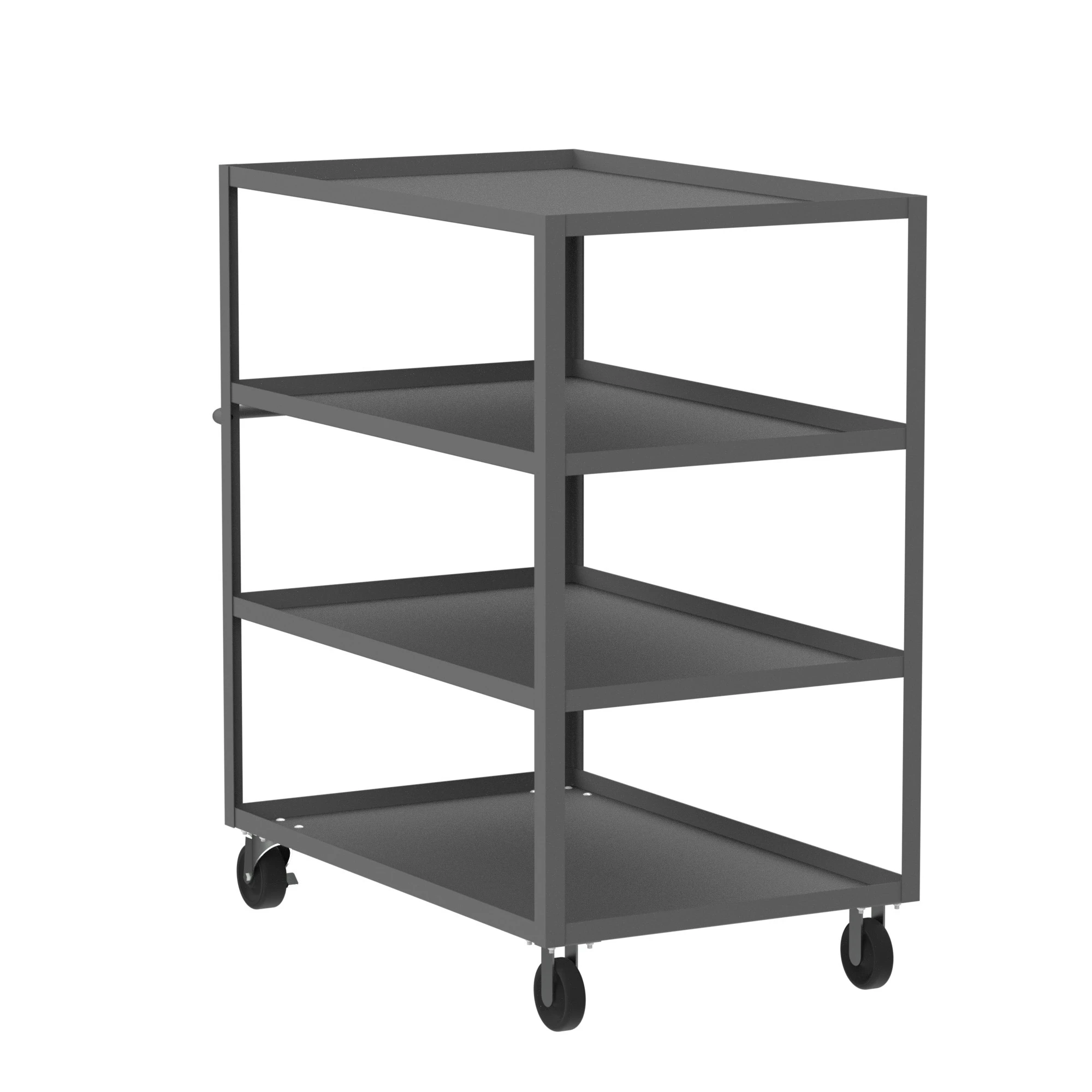VALLEY CRAFT F89229GYPH 4 Shelf Utility Cart With Lip, 30 x 48 Inch Shelf, Gray, 30 x 53 x 56 Inch Size | CJ6TRL
