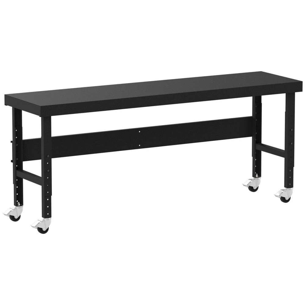 Mobile Work Table, Adjustable Height, Steel, 84 x 22 x 35-45 Inch Size, 2000 lb. Capacity