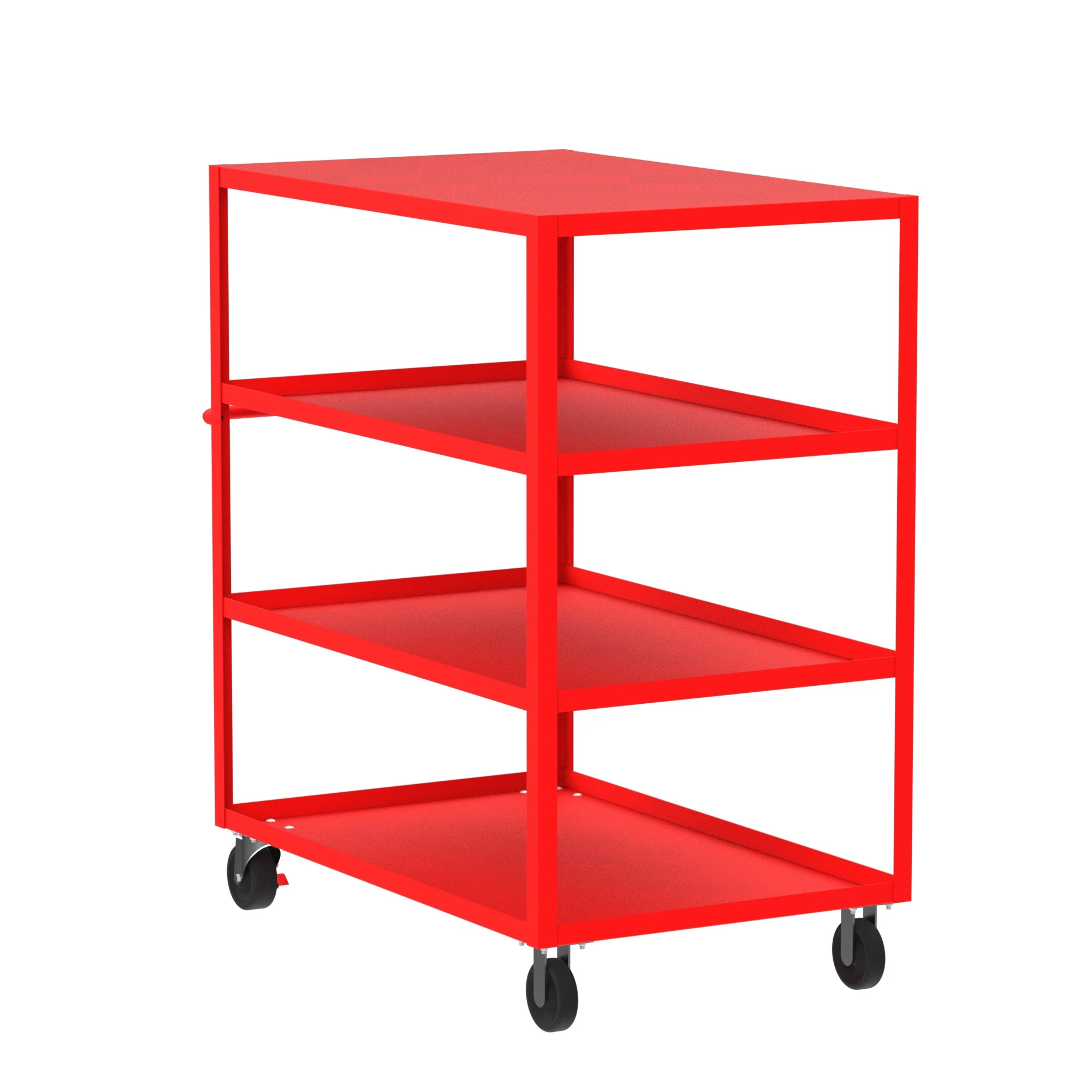 VALLEY CRAFT F89246RDPH 4 Shelf Utility Cart With Flush Top, 30 x 48 Inch Shelf, Red, 30 x 53 x 56 Inch Size | CJ6TRQ